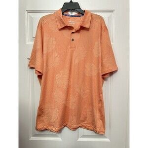 Size XL Tommy Bahama Palm Coast Delray Frond IslandZone Polo Daytona Peach NEW